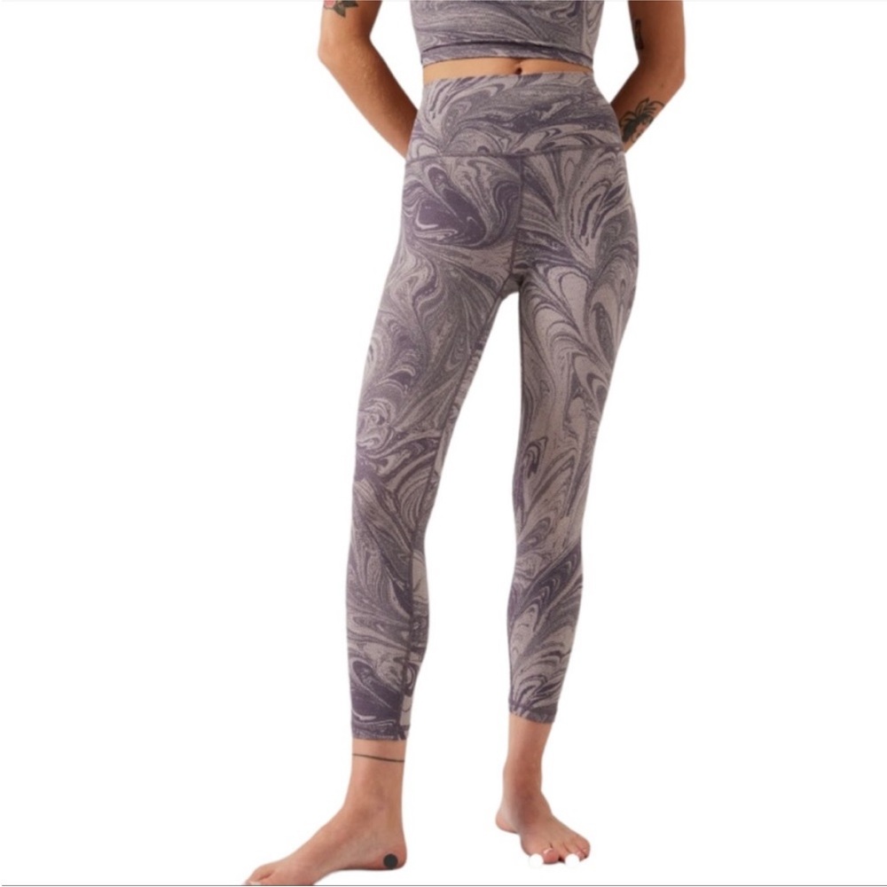 Athleta Sumi Marble Violet 7/8 Transcend Tight